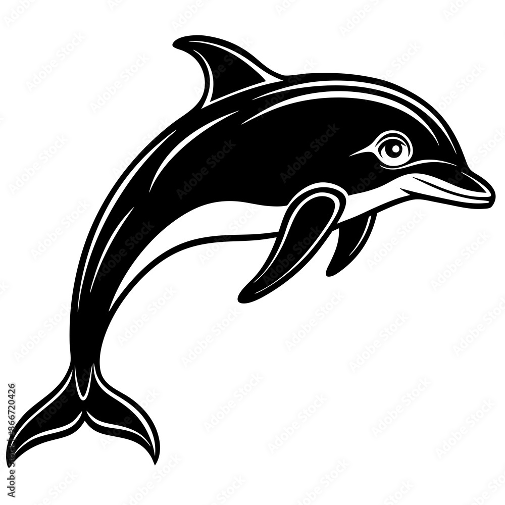 Fototapeta premium dolphin isolated on white