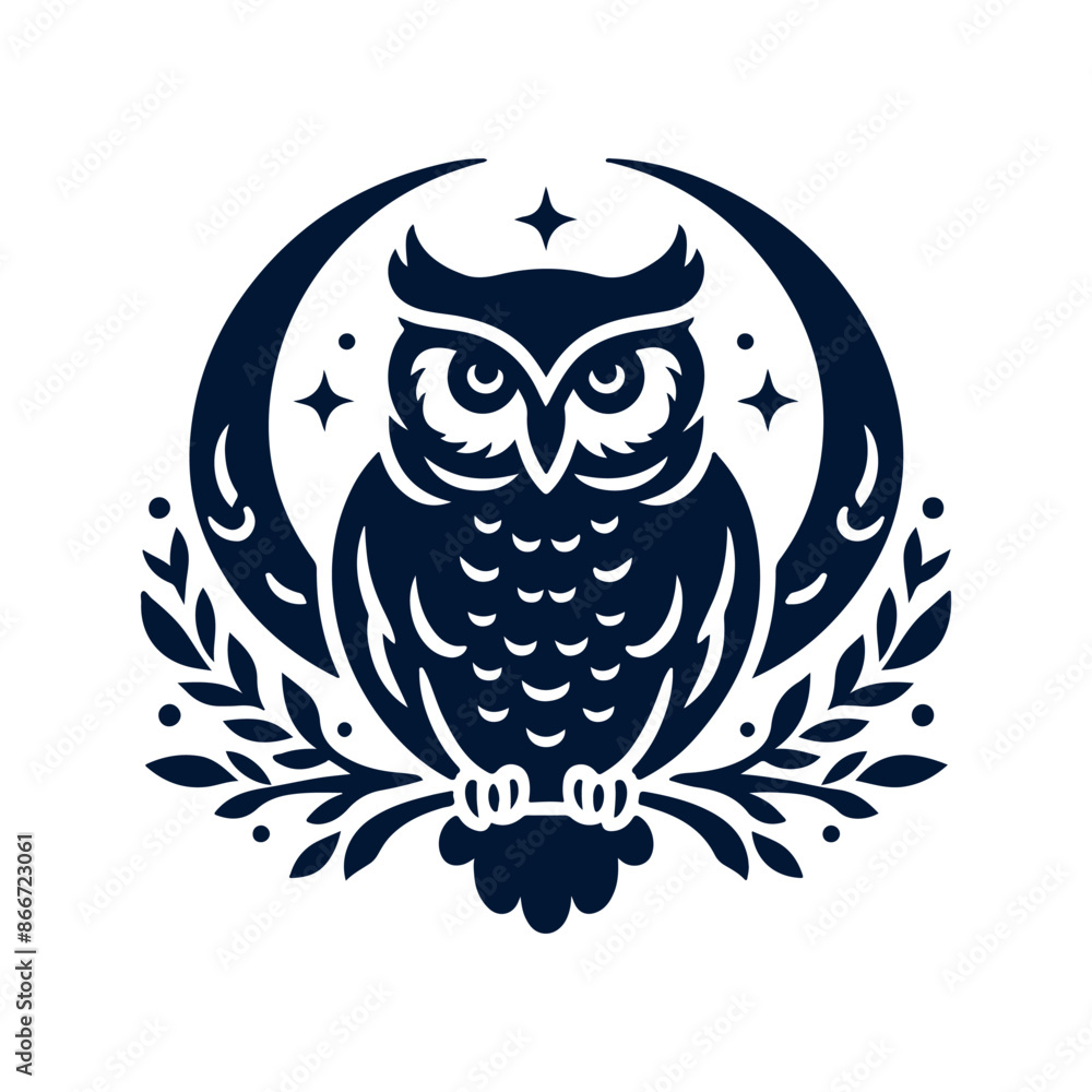 Fototapeta premium vector Owl silhouette design illustration template