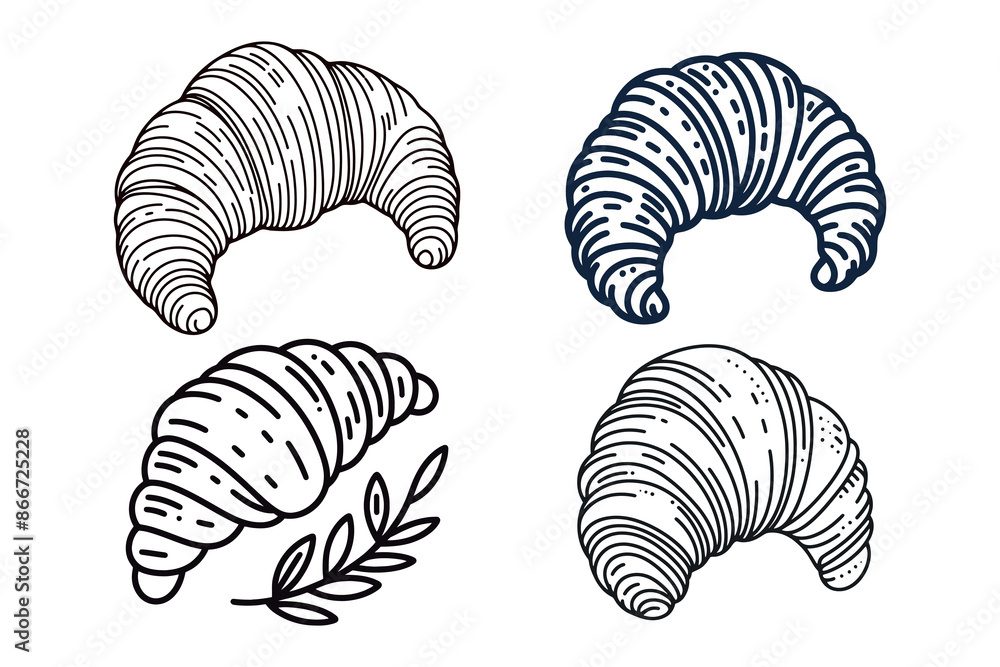 set of croissant icons. vector illustration set of croissant icons. vector illustration