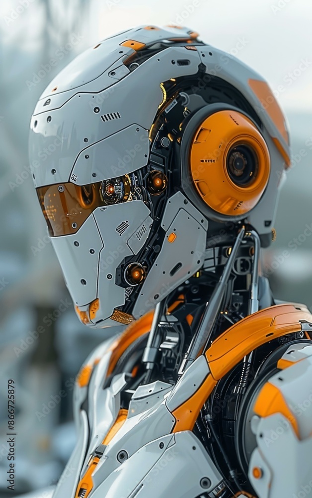 Fototapeta premium Futuristic Robot, AI Assistant Design
