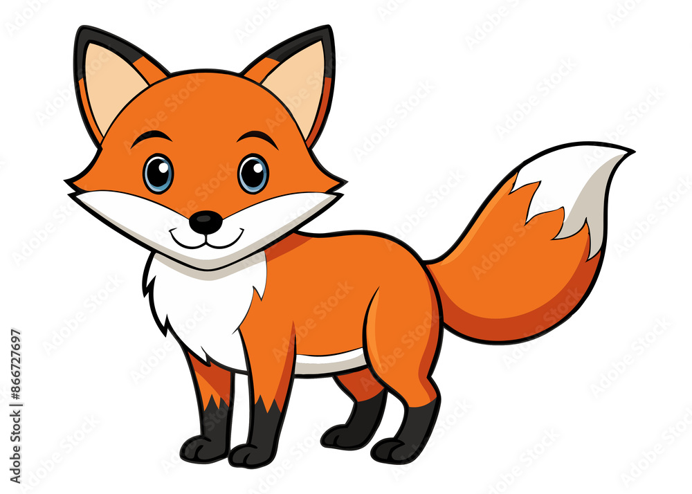 Obraz premium red fox cartoon