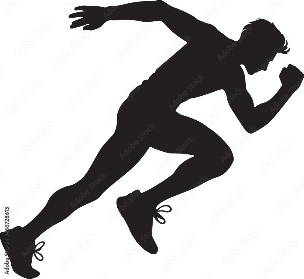 Male athlete running fast isolated on white background Male athlete running fast isolated on white background