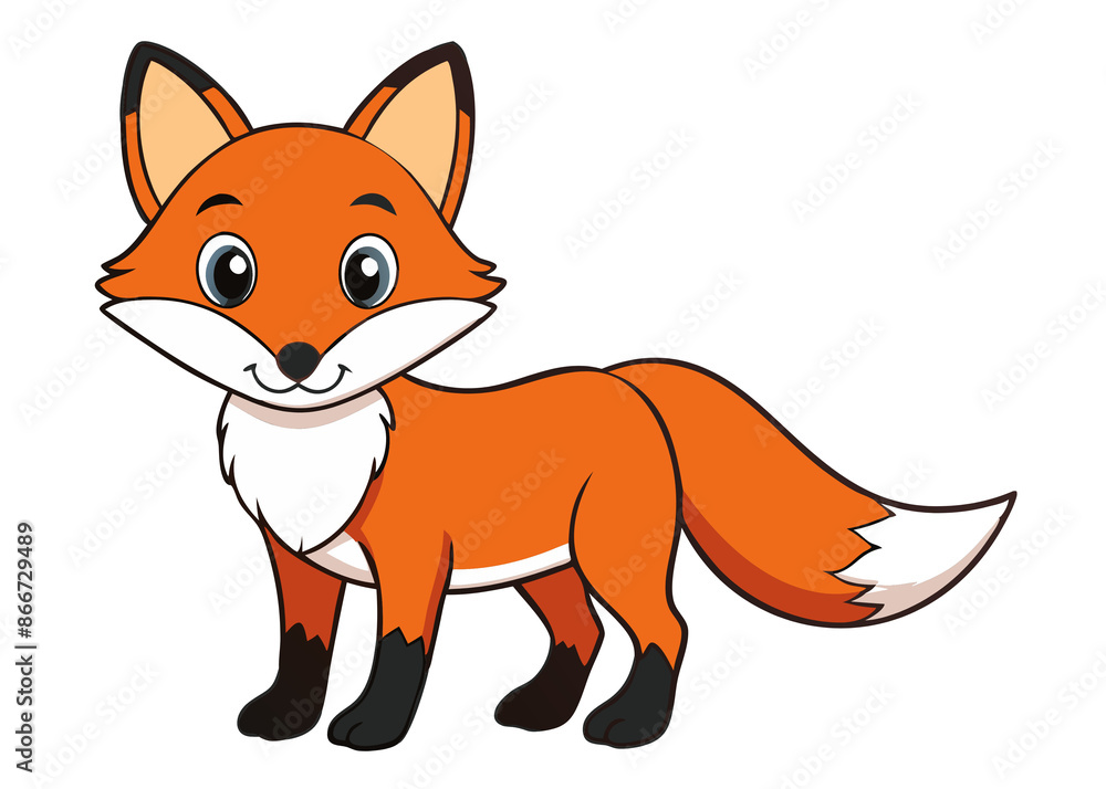 Obraz premium red fox cartoon