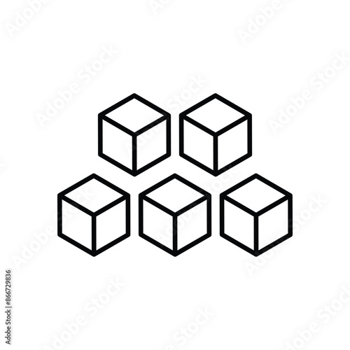 ice cube icon with white background vector stock illustration