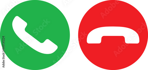 Call buttons accept and reject vector illustration