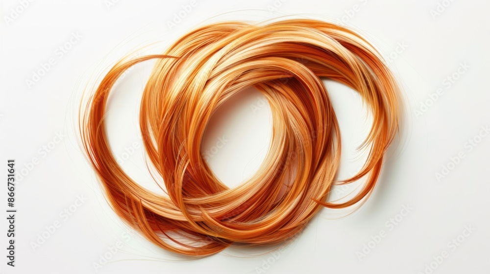 A close-up shot of a single strand of hair lying on a white surface A close-up shot of a single strand of hair lying on a white surface