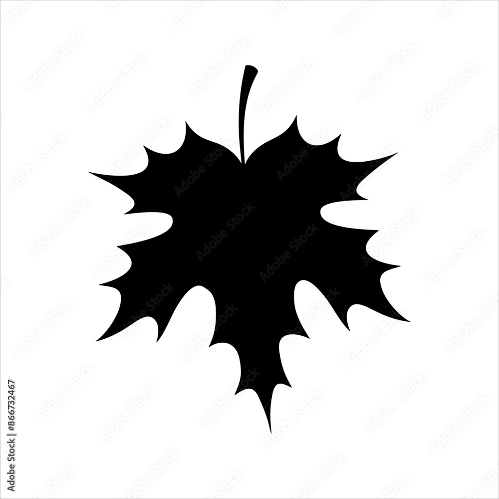 Maple leaf vector silhouette isolated on white background. Maple leaf icon illustration design. Maple leaf vector silhouette isolated on white background. Maple leaf icon illustration design.