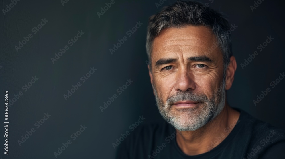 Obraz premium Mature man with a confident and thoughtful expression