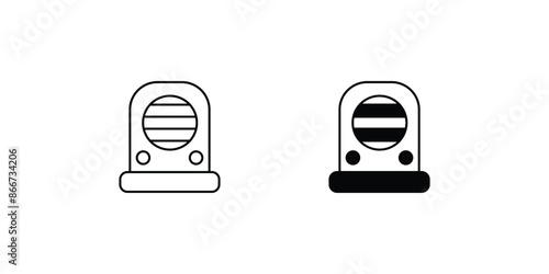 heater icon with white background vector stock illustration