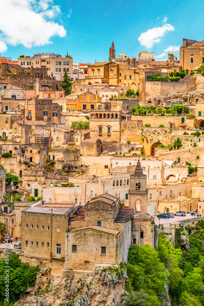 Fototapeta premium View of the ancient town of Matera, Sassi di Matera in Basilicata, southern Italy