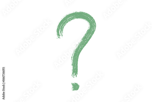 Hand drawn green grunge doodle question mark vector illustration design element