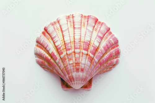 A clear image of a shell's details on a white background, useful for illustration or decoration purposes photo