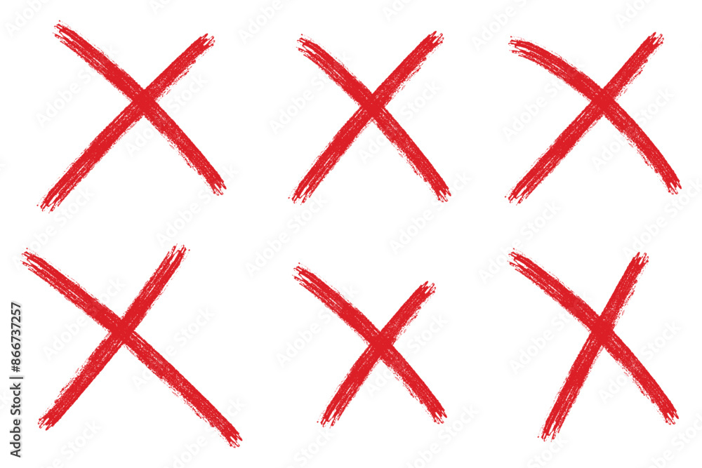 Set of grunge red cross x letter vector illustration design element Set of grunge red cross x letter vector illustration design element