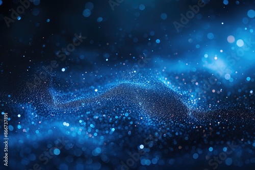 Dark blue and glow particle abstract background. © abstract Art