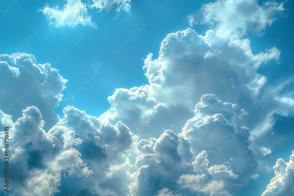 Blue Sky with White Clouds on Summer Day Blue Sky with White Clouds on Summer Day