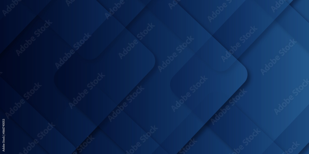 Obraz premium Abstract modern dark blue pattern geometric luxury gradient line background random square shape design. 3d shadow effects, modern design template background. layered geometric triangle shapes. 