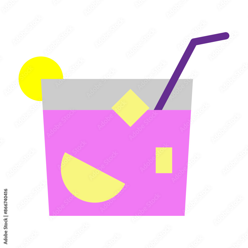 Cocktail Vector Flat Icon Design Cocktail Vector Flat Icon Design