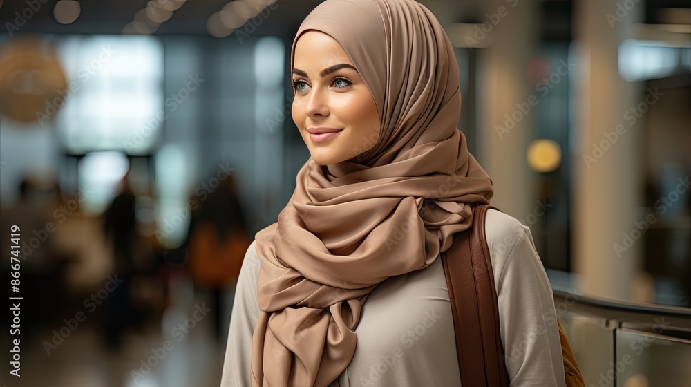muslim woman with shopping bags muslim woman with shopping bags