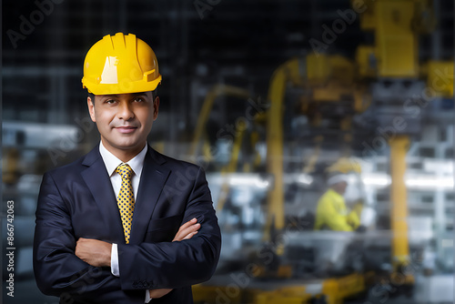  Work safety concept. Businessmen hold virtual safety icons for working standard processes and zero accidents. regulations and standards in industry design 