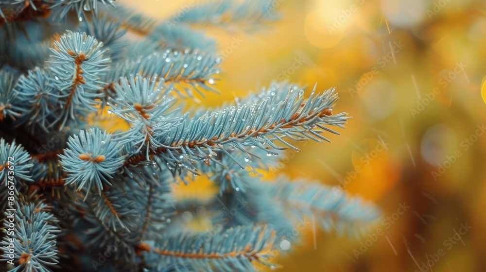 A tree with blue leaves and orange tips. Generate AI image A tree with blue leaves and orange tips. Generate AI image