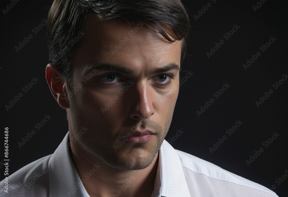 Fototapeta premium The Businessman's Moral Dilemma: A Metaphorical Struggle between Good and Evil