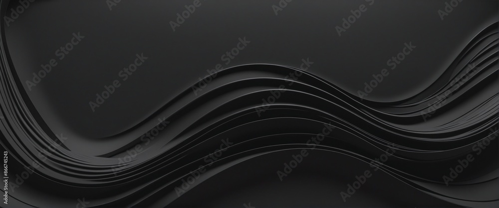 Dark and Modern 3D Wave Design for Abstract Space Decoration Dark and Modern 3D Wave Design for Abstract Space Decoration