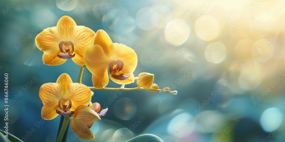 A close-up view of a plant featuring bright yellow flowers A close-up view of a plant featuring bright yellow flowers