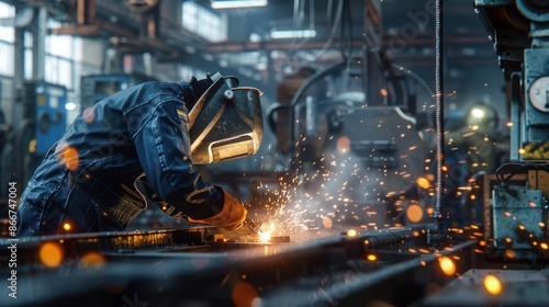 The welding factory worker