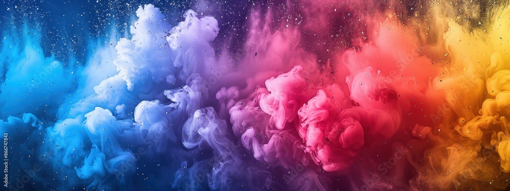 Color Powder Splatter Color powder splash rainbow background paint holi smoke colour abstract ...