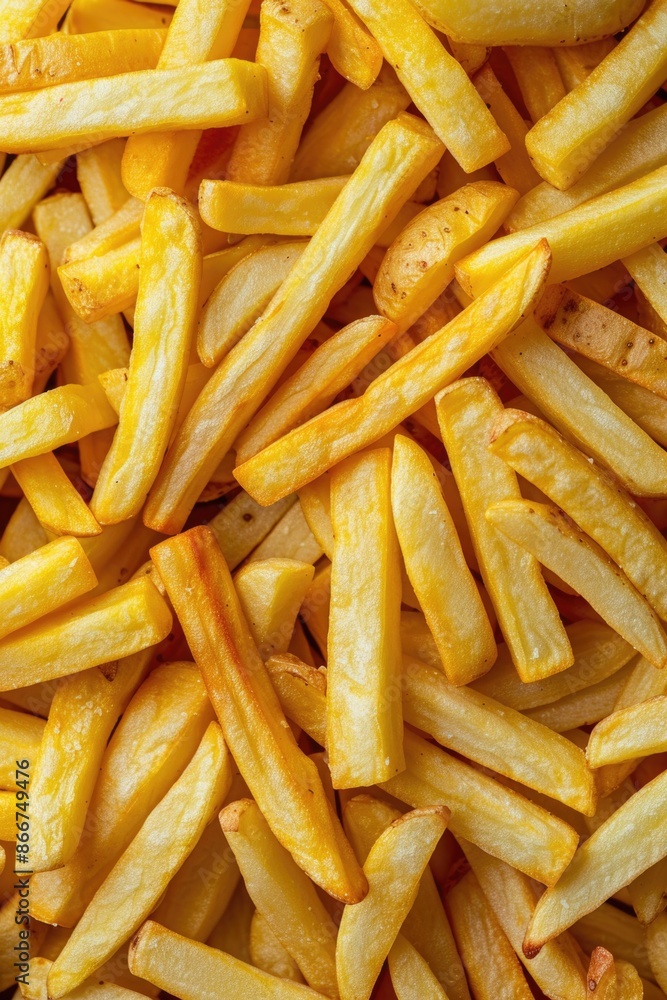 A pile of French fries sitting on a table, ready for snacking A pile of French fries sitting on a table, ready for snacking