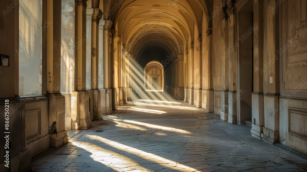 An artistic photograph showing dramatic contrasts of light and shadow in the walls of a building An artistic photograph showing dramatic contrasts of light and shadow in the walls of a building