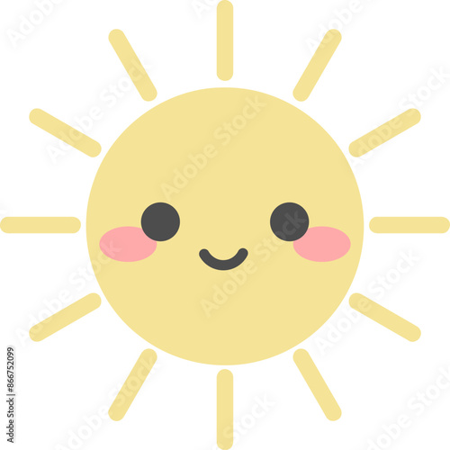 Cute Sunshine Simple Childish Illustration 