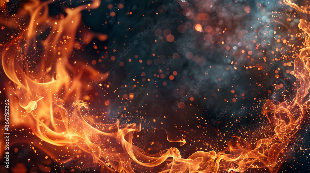 abstract illustration fire explosion glowing with a dazzling inferno of glittering heat and swirling smoke, embodying the elemental power abstract illustration fire explosion glowing with a dazzling inferno of glittering heat and swirling smoke, embodying the elemental power