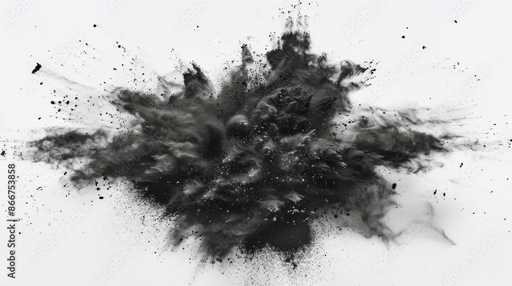 A dramatic black and white image of a massive explosion in mid-air A dramatic black and white image of a massive explosion in mid-air