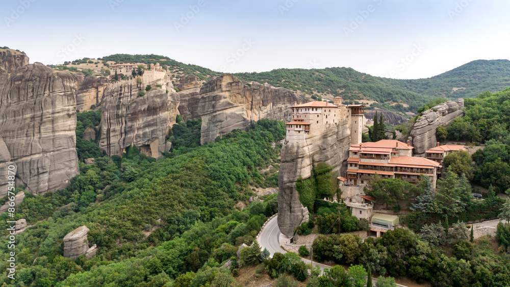 The Meteora - important rocky monasteries complex in Greece. The Meteora - important rocky monasteries complex in Greece.