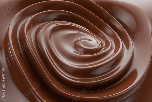 close up of chocolate swirl. 3d render