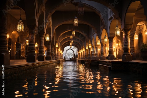 Marrakech, Morocco, public baths, like Ali Baba baths., generative IA © JONATAS