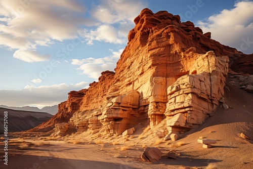 Eliat, Israel, Timna National Park, with impressive rock formations., generative IA photo