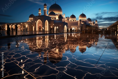 Doha, Qatar, The Great Doha (Doha Grand Mosque) mosque, an impressive mosque., generative IA photo