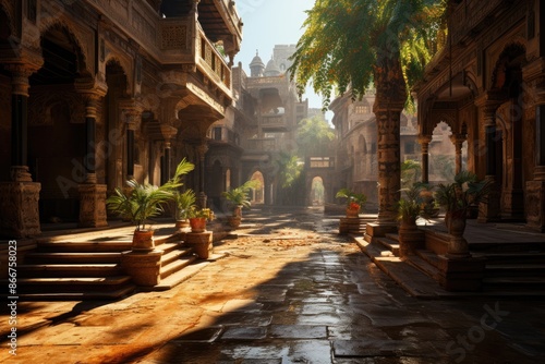 Cairo, Egypt, the Islamic neighborhood (Islamic Cairo), with historical architecture., generative IA