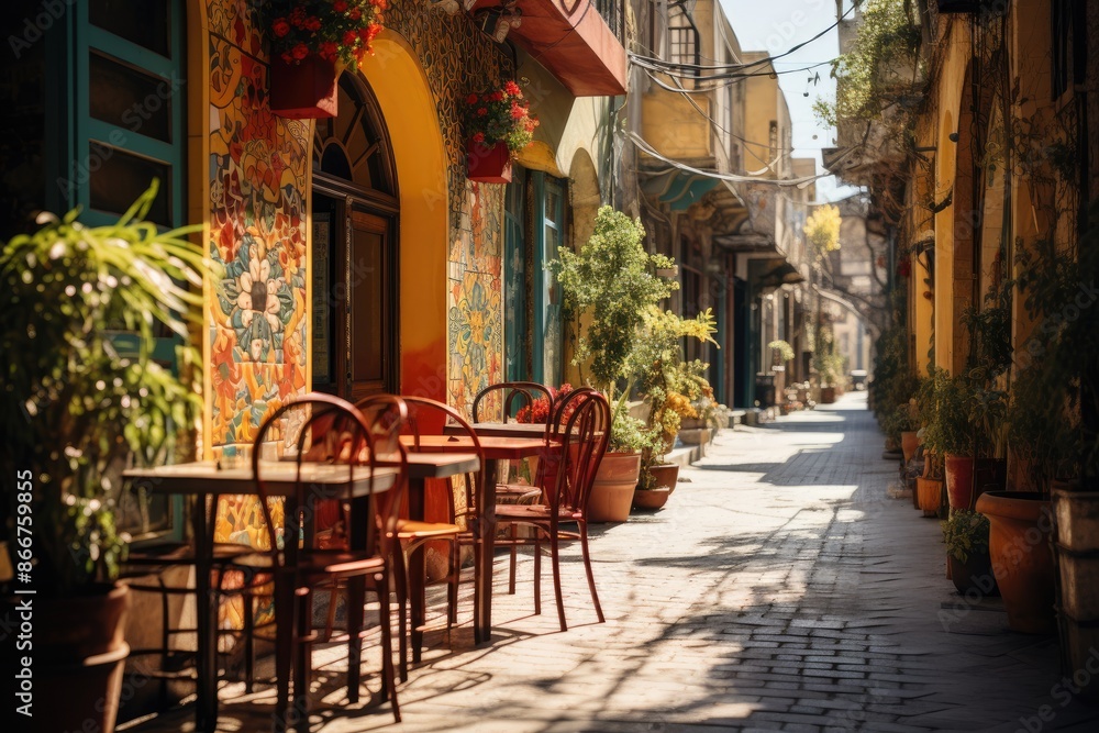 Naklejka premium Tel Aviv, Israel, the Florentin neighborhood, known for its art scene and street art., generative IA