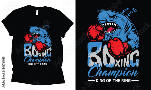 Shark boxing fighter t-shirt deisgn.