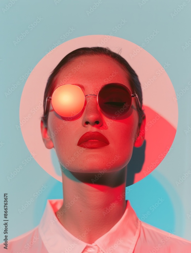 A minimalistic portrait of an individual posed against a geometric background, casting intriguing shadows and highlighted with a precise play of light and color contrasts. A minimalistic portrait of an individual posed against a geometric background, casting intriguing shadows and highlighted with a precise play of light and color contrasts.