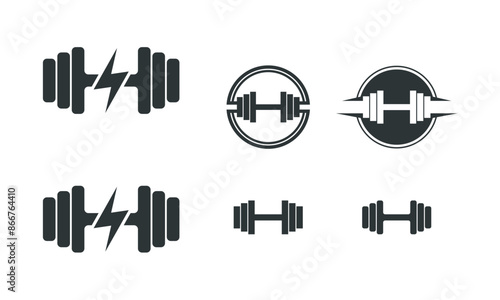 set of fitness logo vector