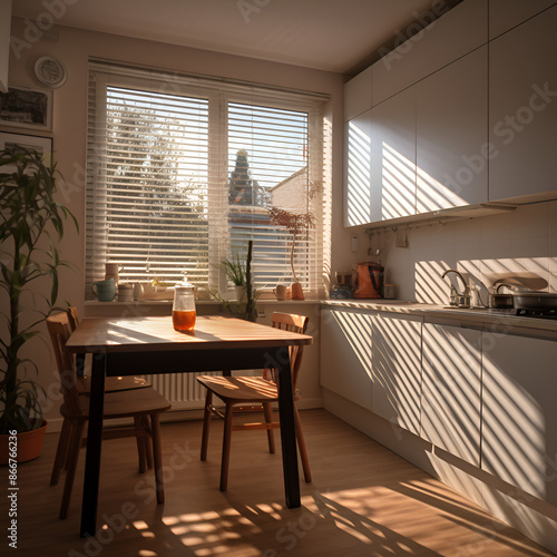 table and chairs in the kitchen