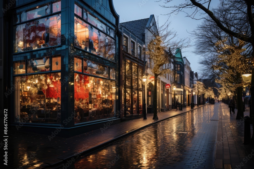 Reykjavik, Iceland, Laugavegur Street, known for its design stores and boutiques., generative IA