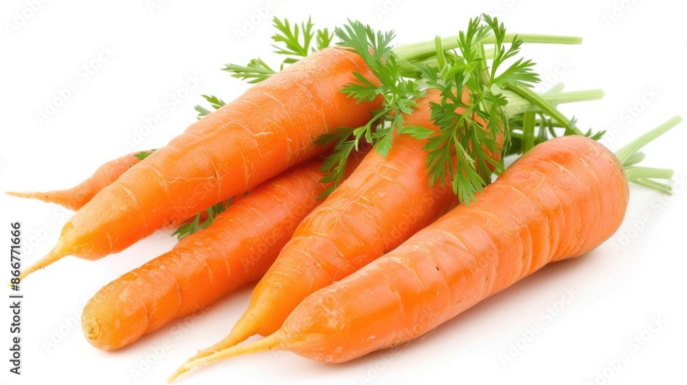 Fresh Carrots. Closeup of Isolated Carrots on a White Background Fresh Carrots. Closeup of Isolated Carrots on a White Background