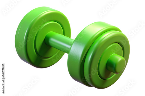 green dumbbell isolated on white