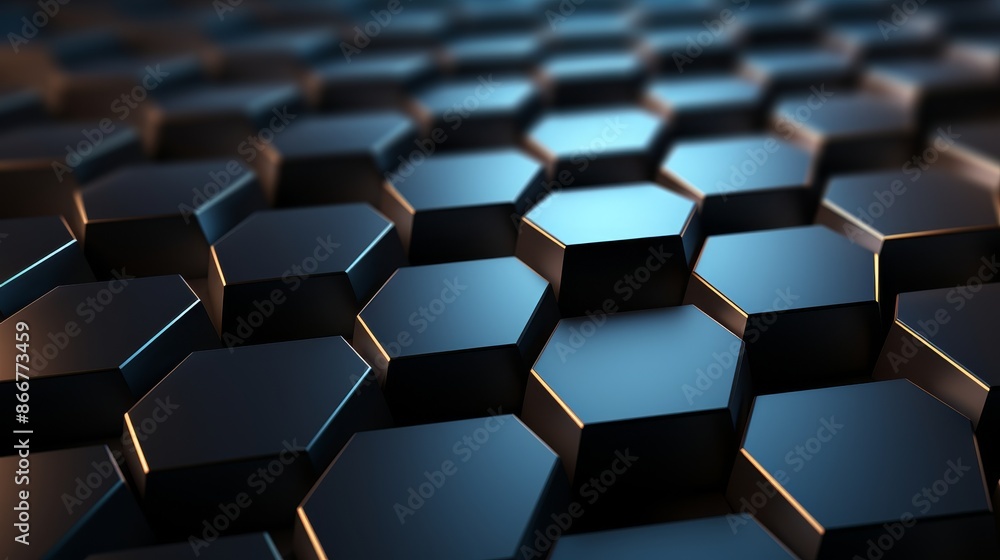 Modern ai generated abstract black hexagons 3d background pattern for contemporary design projects