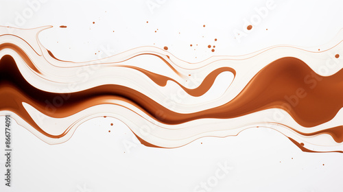 Brown Paint Fluid Dripping on White Background, Abstract Image, Texture, Pattern Background, Wallpaper, Background, Cell Phone Cover and Screen, Smartphone, Computer, Laptop, 9:16 and 16:9 Format - PN